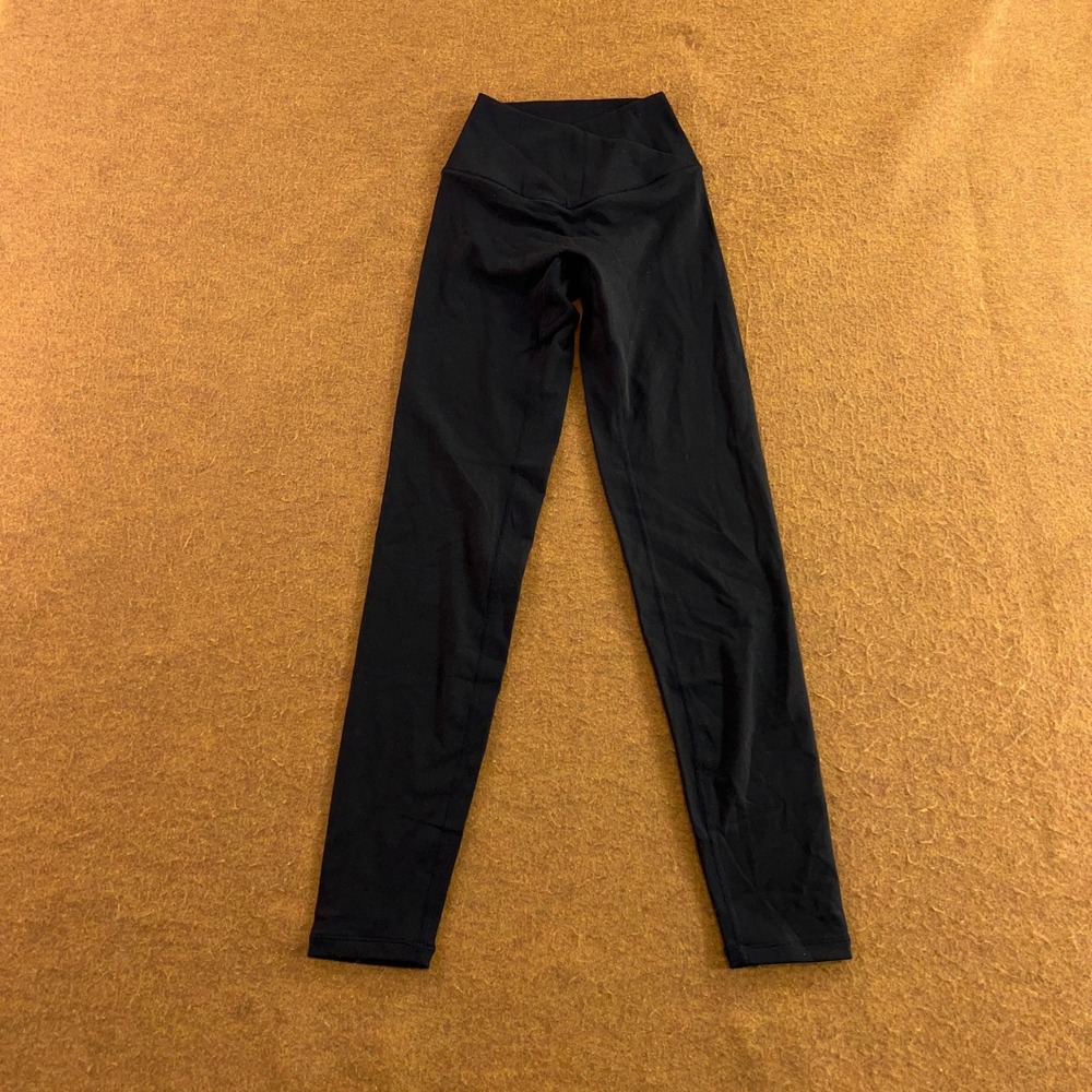 Buffbunny Women Small Black Crossover Waist Scrunch Butt Leggings New